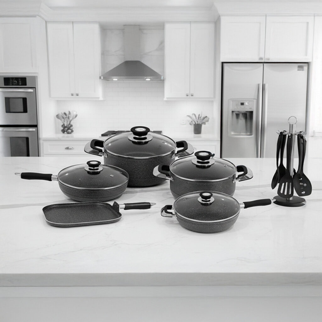 Batería de Cocina 15 Piezas HSM Cook’s Master – Edición Negro