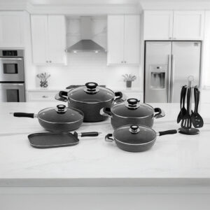 Batería de Cocina 15 Piezas HSM Cook’s Master – Edición Negro
