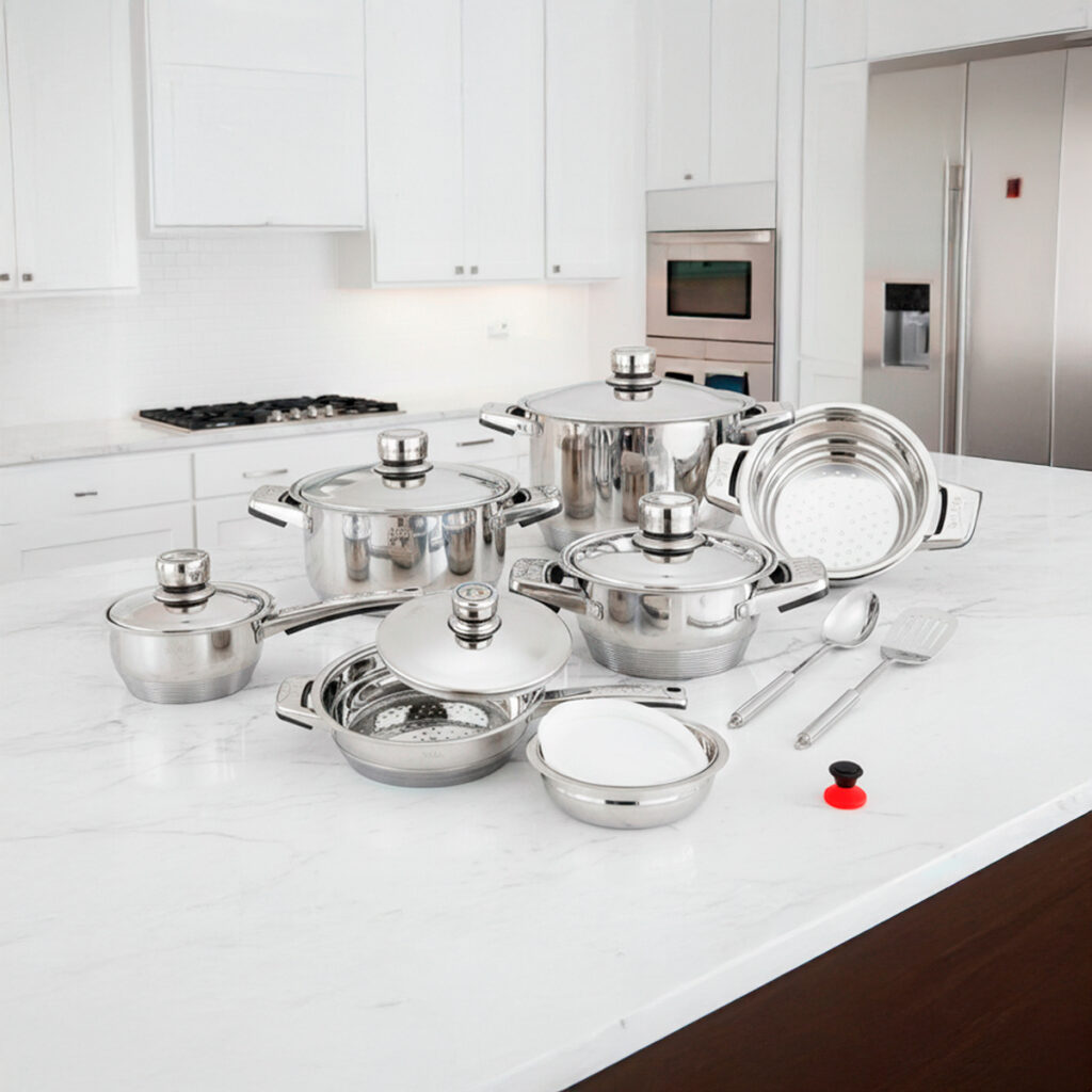 Batería de Cocina 16 Piezas Swiss Zurich – Acero Inoxidable 12 Capas