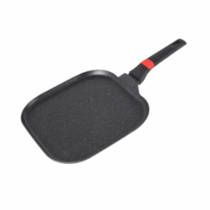Comal Cuadrado Swiss Silver – Mármol Negro 29×29 cm