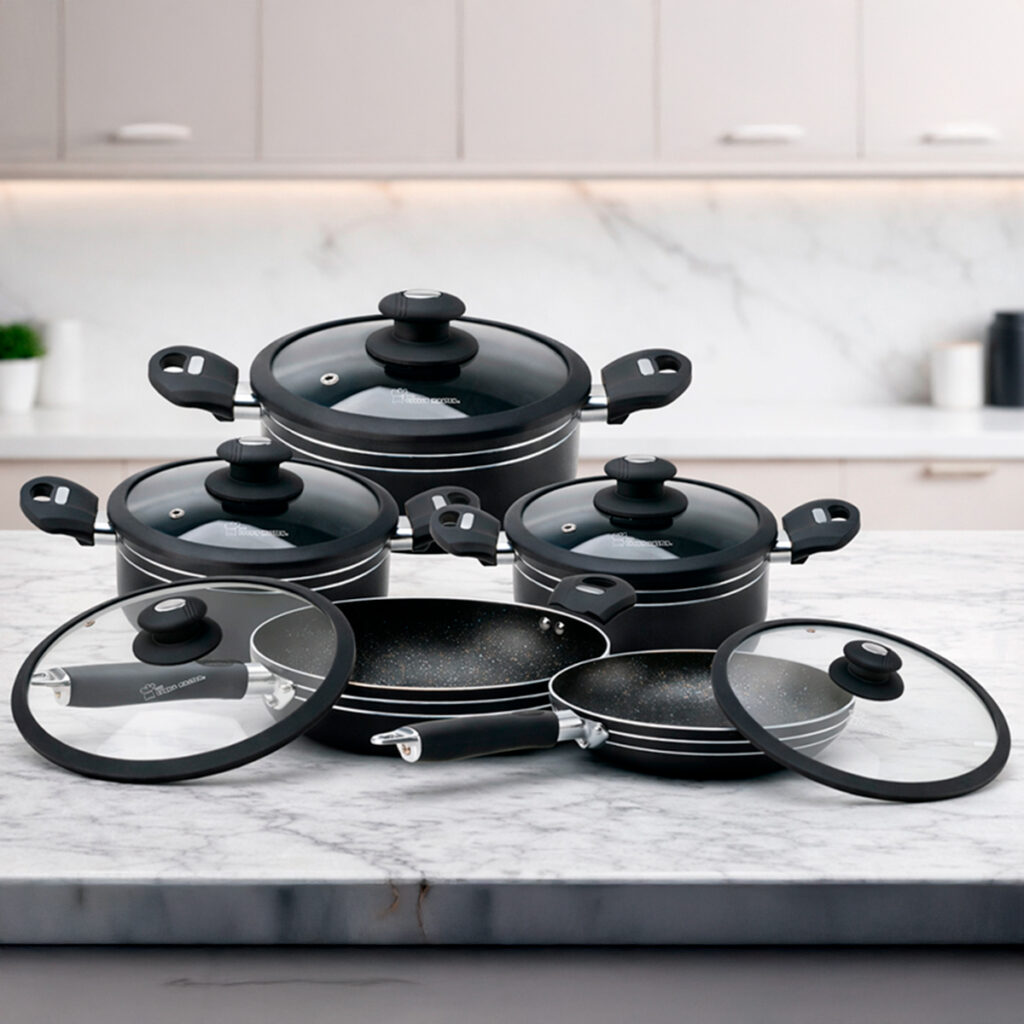 Batería de Cocina 16 Piezas HSM Cook’s Master – Edición Negro