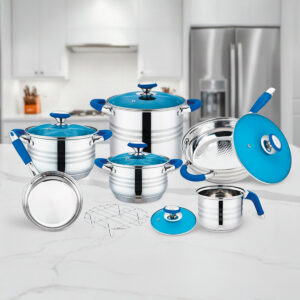 Batería de Cocina 12 Piezas Swiss Zurich – Sistema Profesional (Acero Inoxidable)